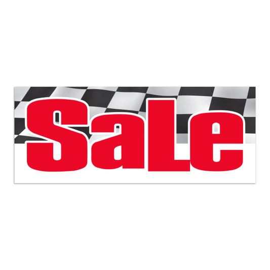 Windshield Banner - Sale w/Checkered Flag Background