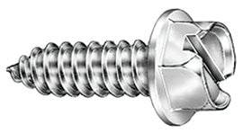 License plate slotted hex head screws #14 x 3/4 inch, 100 pack