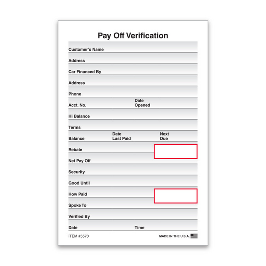 Pay Off Verification