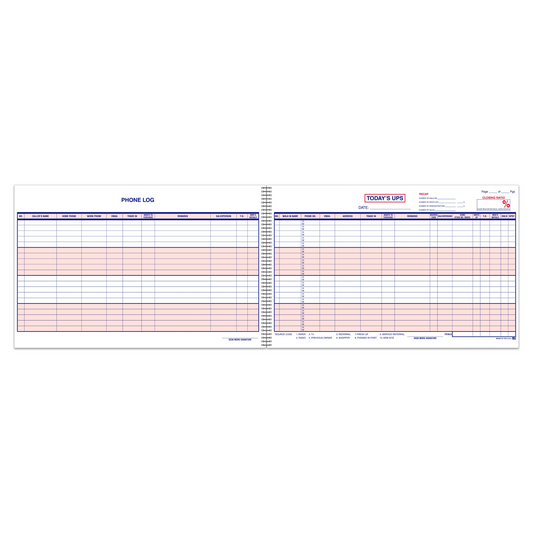 UPS Log Book - 50 Sheets - 11" x 17"