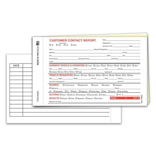 Contact Report - 6 5/8" x 4"