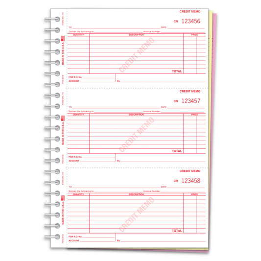 Credit Memo Book - RL 113 - 3 Part, 150 per Book