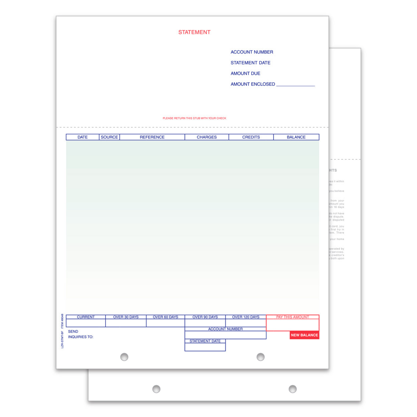 Laser Statement, Balance Forward