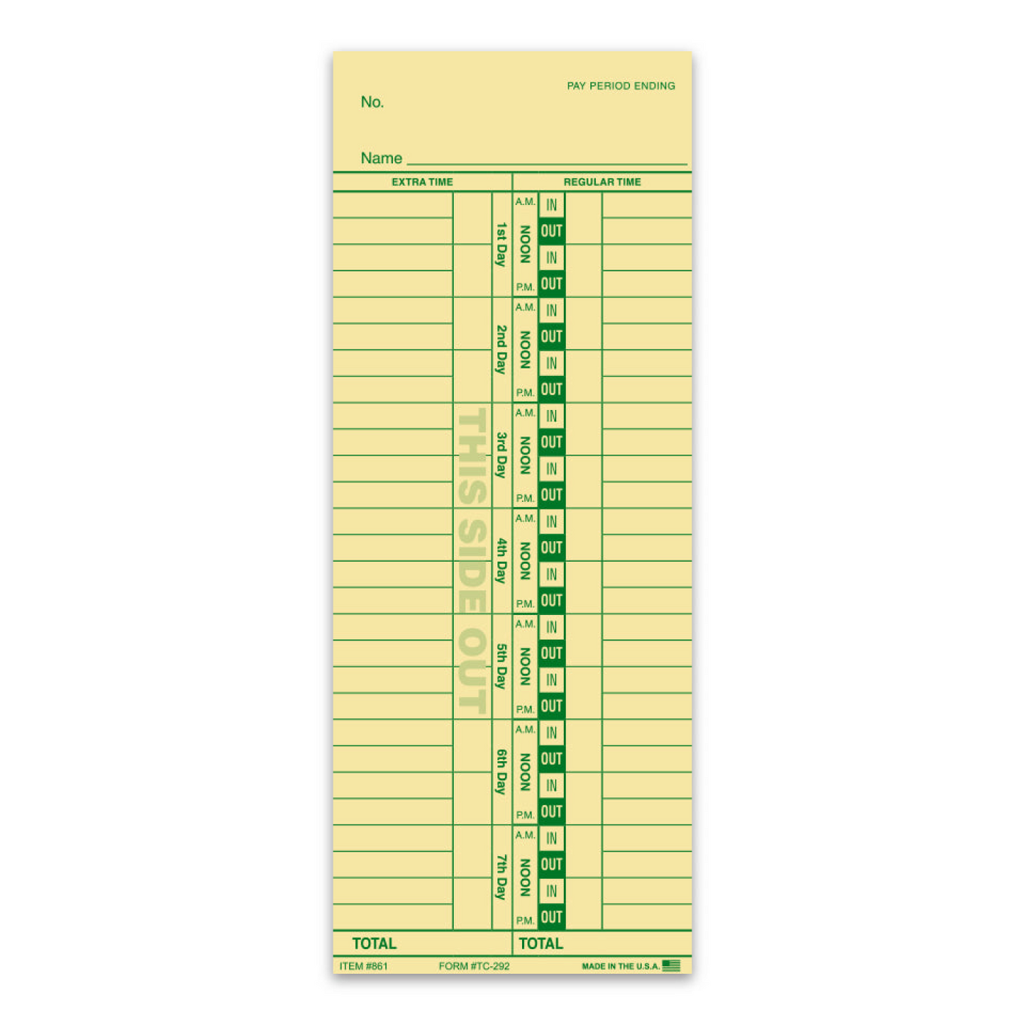 Time Clock Cards - TC-292