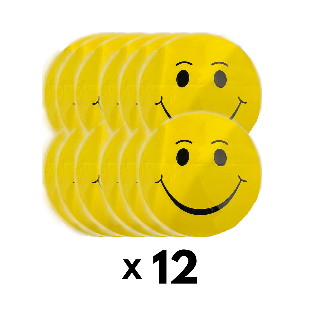 Smiley Face Window Sticker Decal - 12 pack