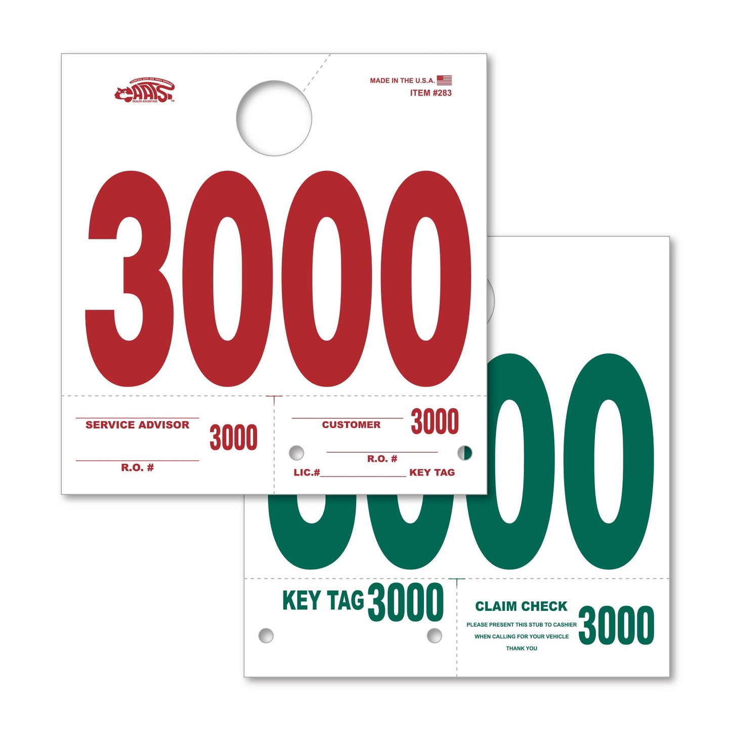 Heavy Stock Side Padded Dispatch Numbers