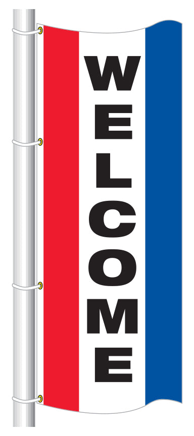 Patriotic Drapes - Vertical - WELCOME