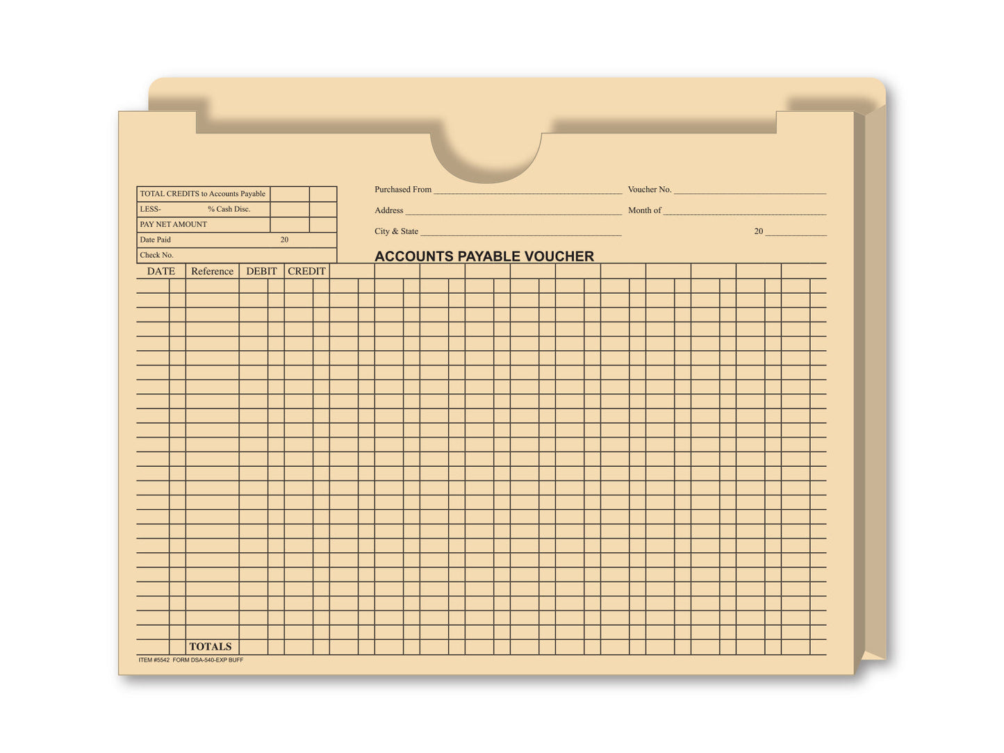 Expandable Accounts Pay Voucher Jackets, 1" Gusset