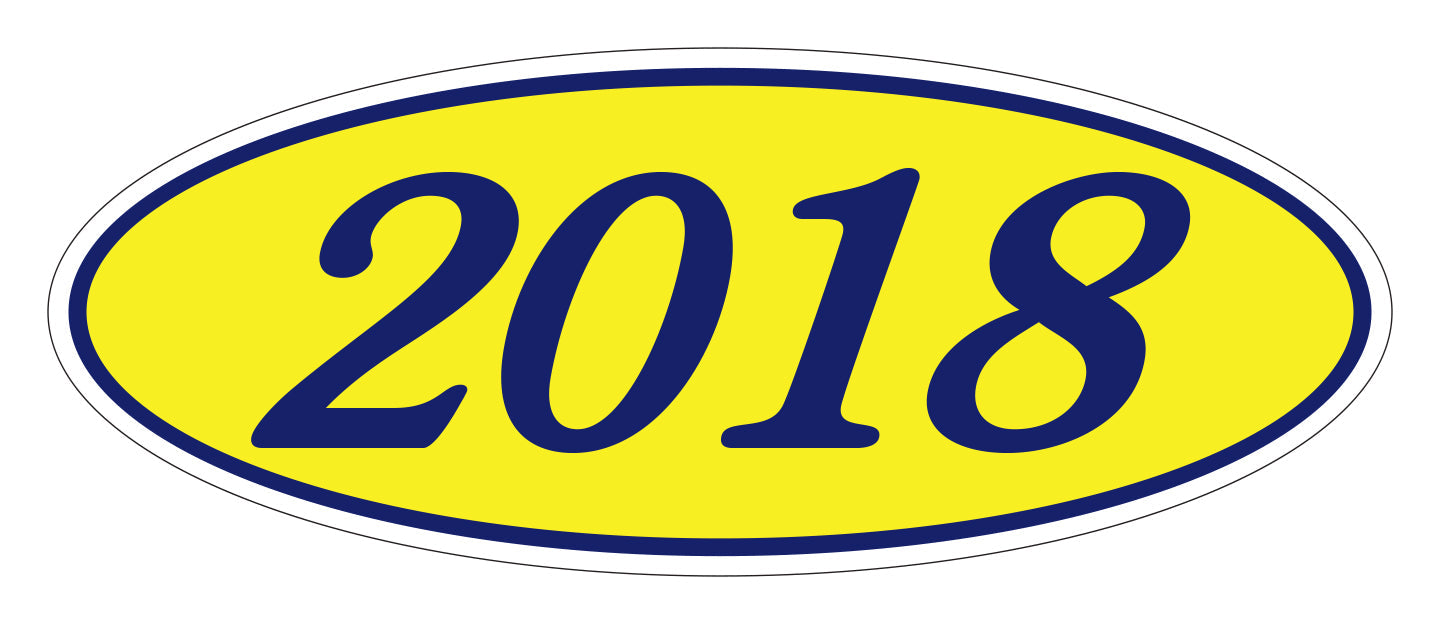 Oval Year Window Sticker
