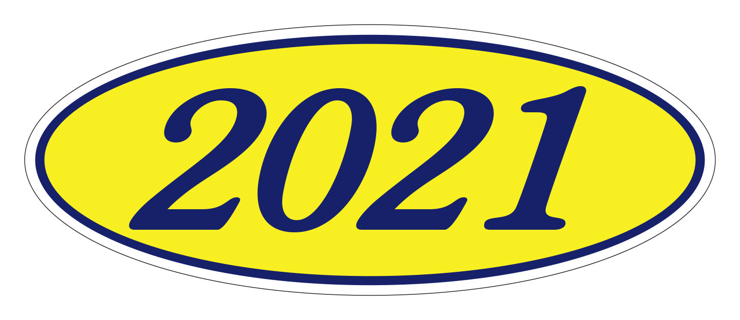 Oval Year Window Sticker