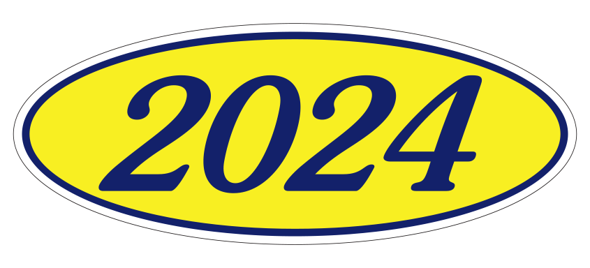 Oval Year Window Sticker