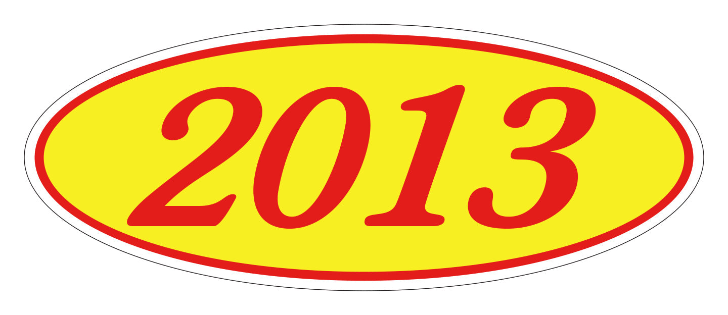 Oval Year Window Sticker