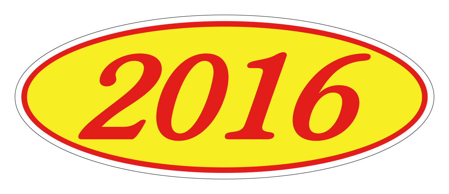 Oval Year Window Sticker