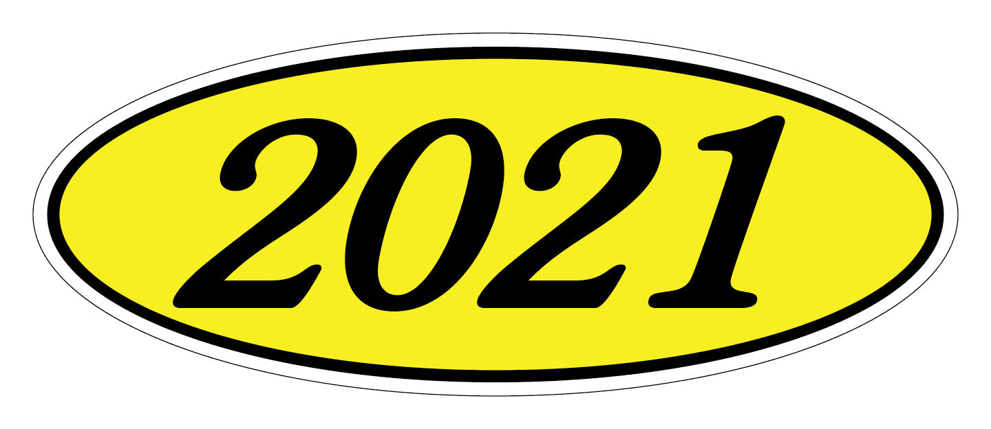 Oval Year Window Sticker