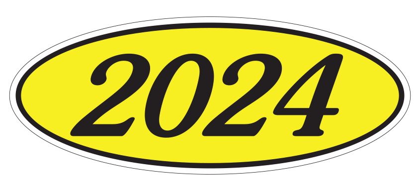 Oval Year Window Sticker
