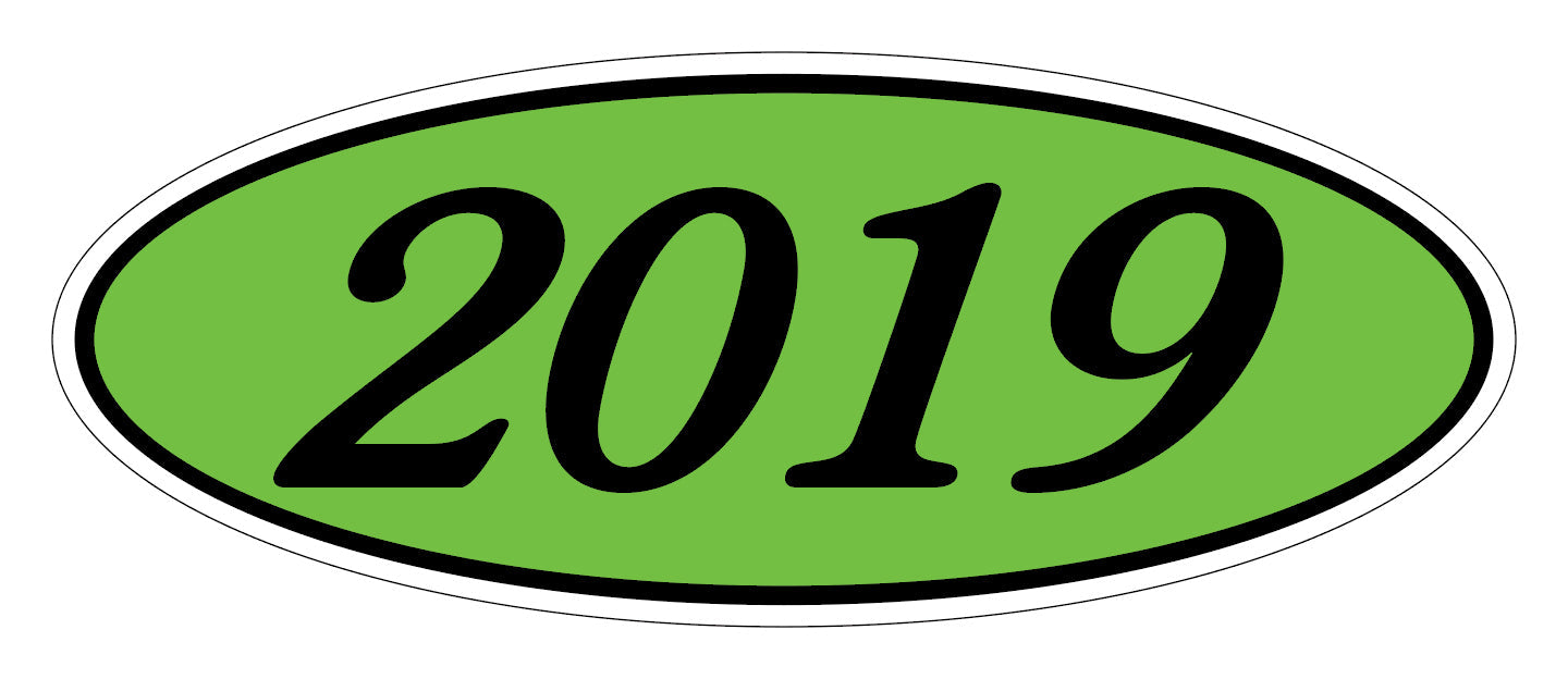 Oval Year Window Sticker
