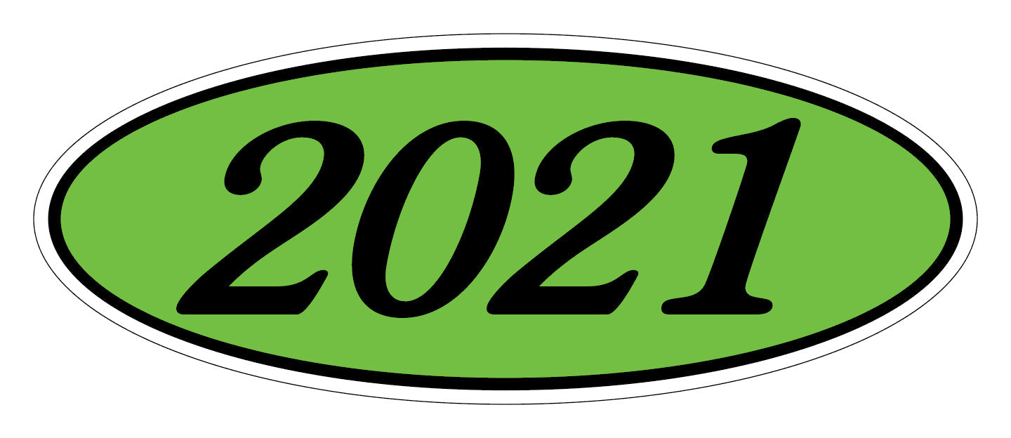Oval Year Window Sticker