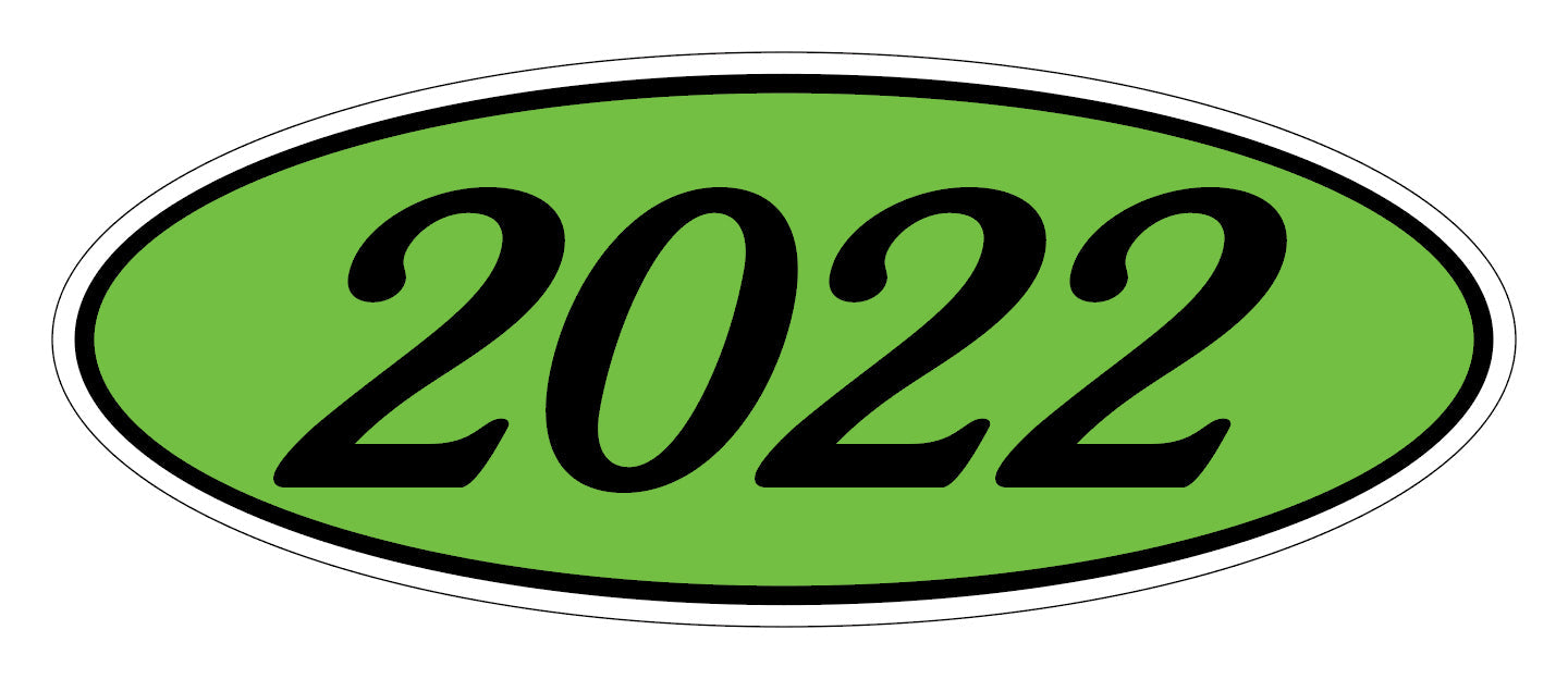 Oval Year Window Sticker