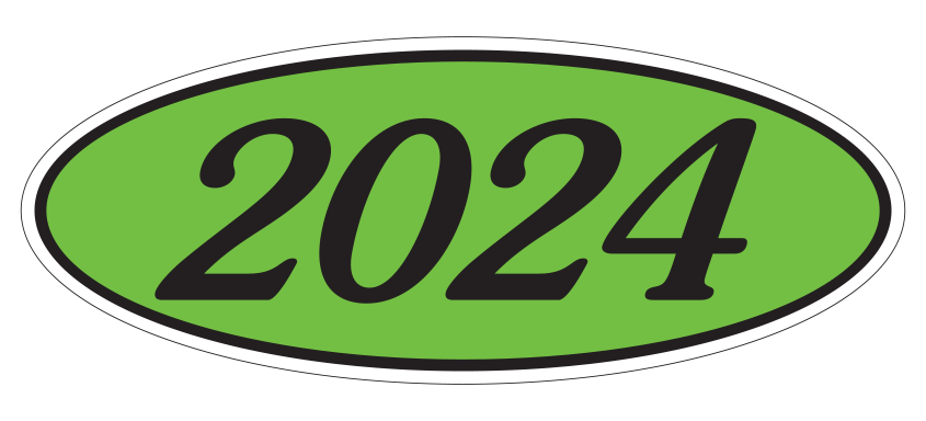 Oval Year Window Sticker