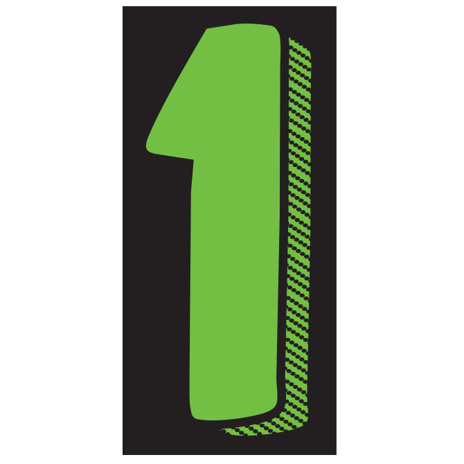 7-1/2" Fluorescent Green & Black