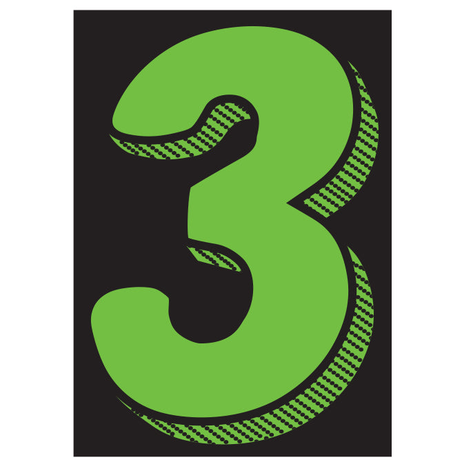 7-1/2" Fluorescent Green & Black