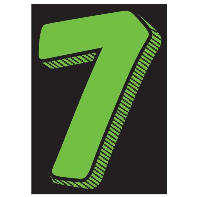 7-1/2" Fluorescent Green & Black