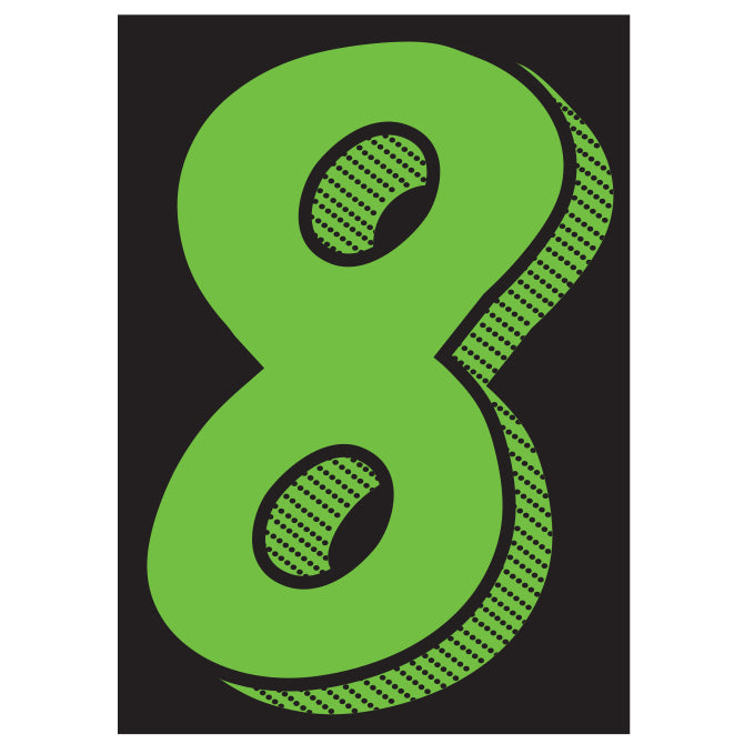 7-1/2" Fluorescent Green & Black