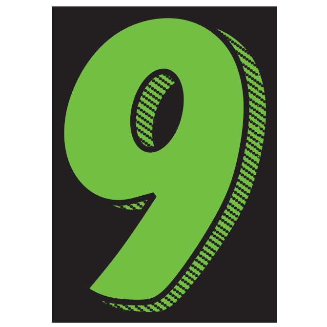 7-1/2" Fluorescent Green & Black