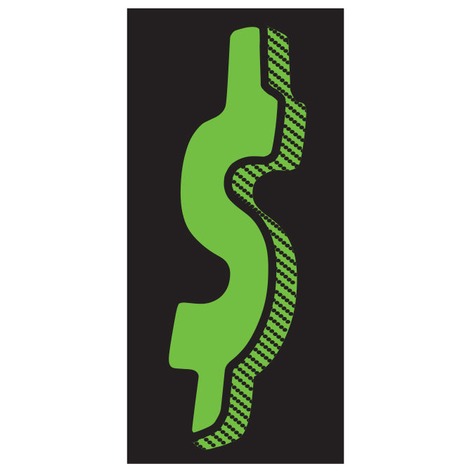 7-1/2" Fluorescent Green & Black