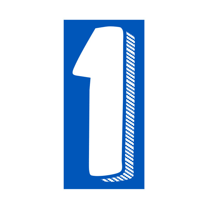 7-1/2" White & Medium Blue