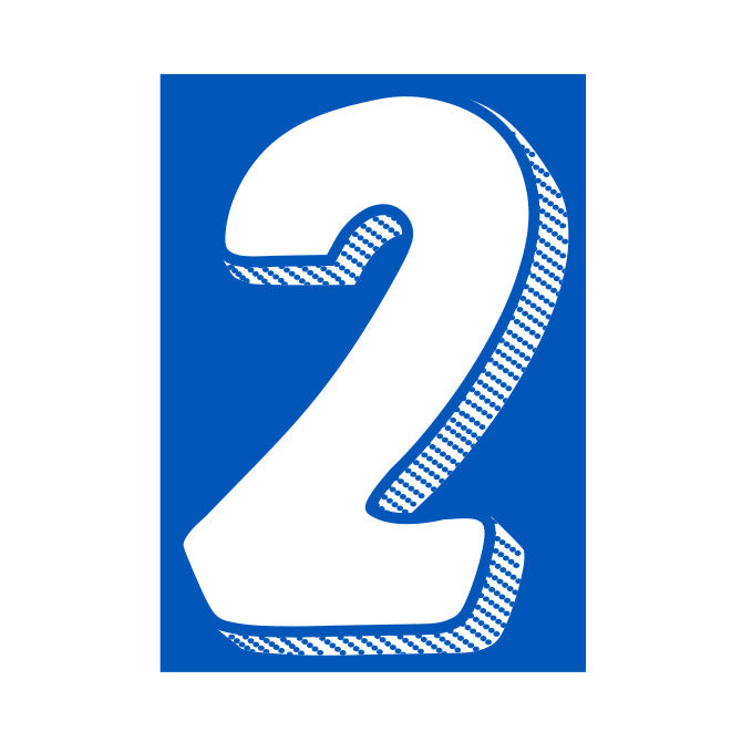 7-1/2" White & Medium Blue
