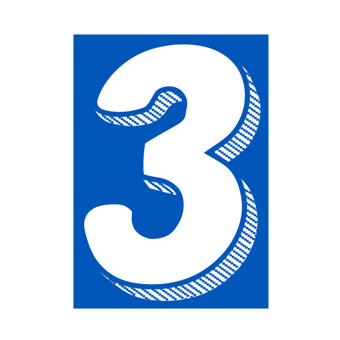 7-1/2" White & Medium Blue