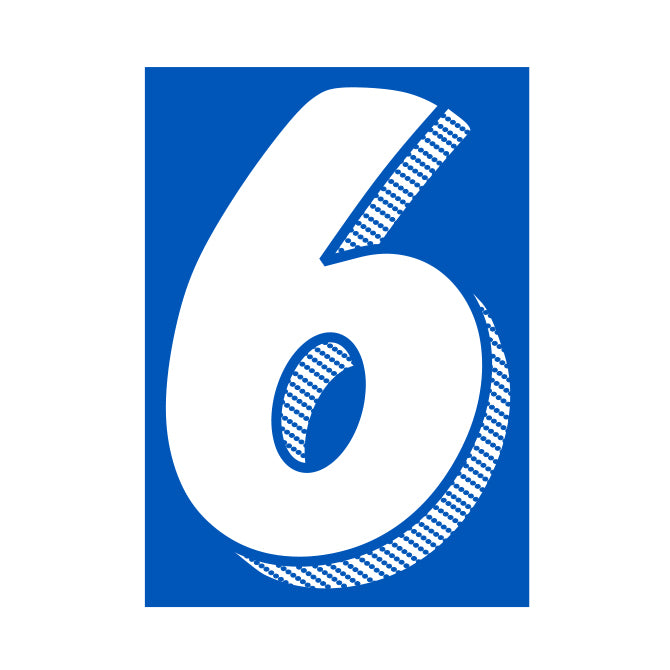 7-1/2" White & Medium Blue