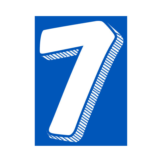 7-1/2" White & Medium Blue