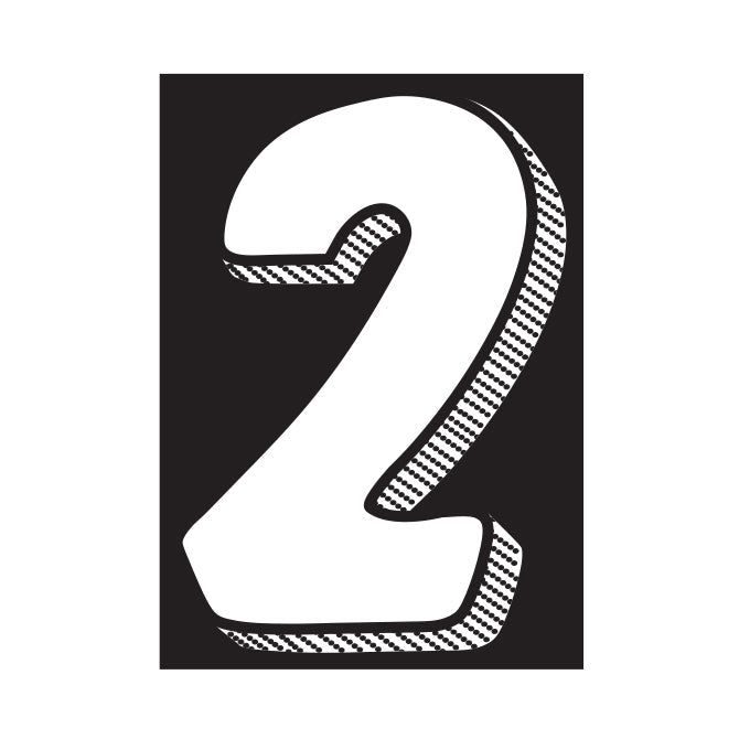 7-1/2" White & Black