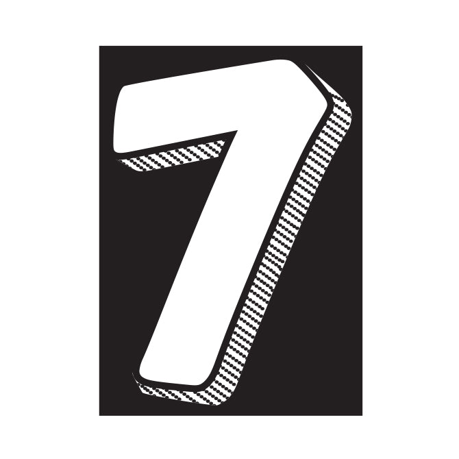 7-1/2" White & Black