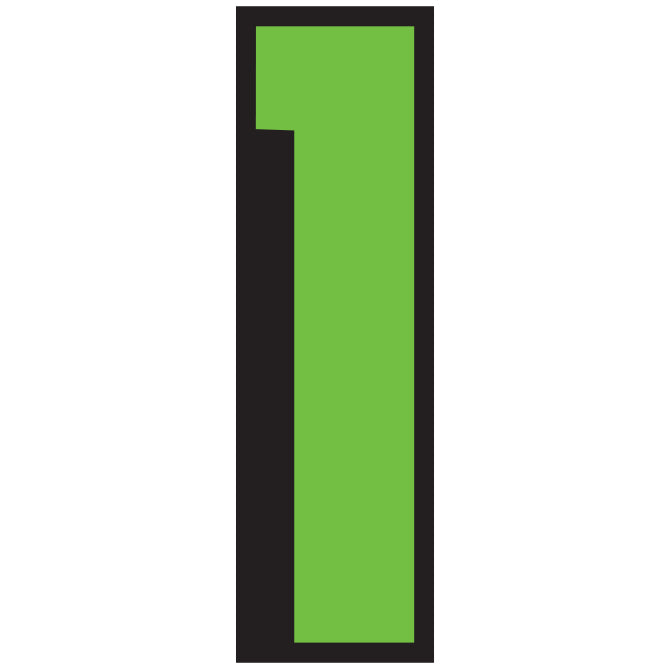 9-1/2" Fluorescent Green & Black