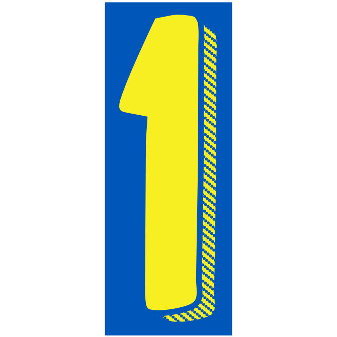 Yellow & Blue Number Stickers - 11-1/2"