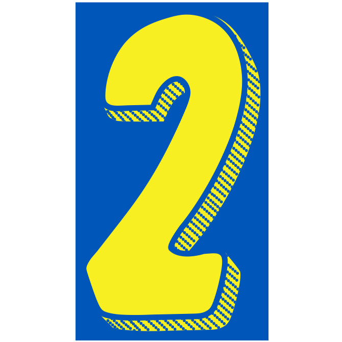 Yellow & Blue Number Stickers - 11-1/2"