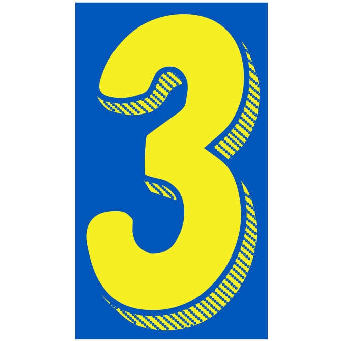 Yellow & Blue Number Stickers - 11-1/2"