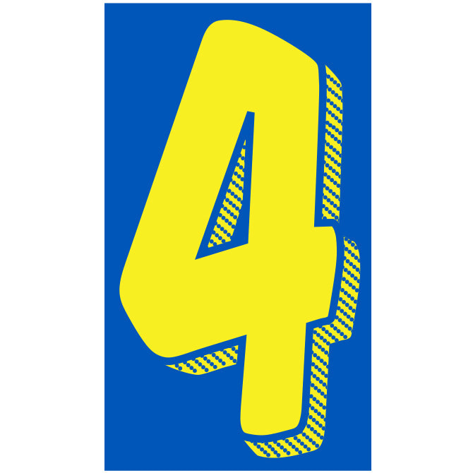 Yellow & Blue Number Stickers - 11-1/2"