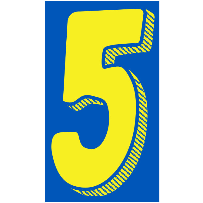Yellow & Blue Number Stickers - 11-1/2"