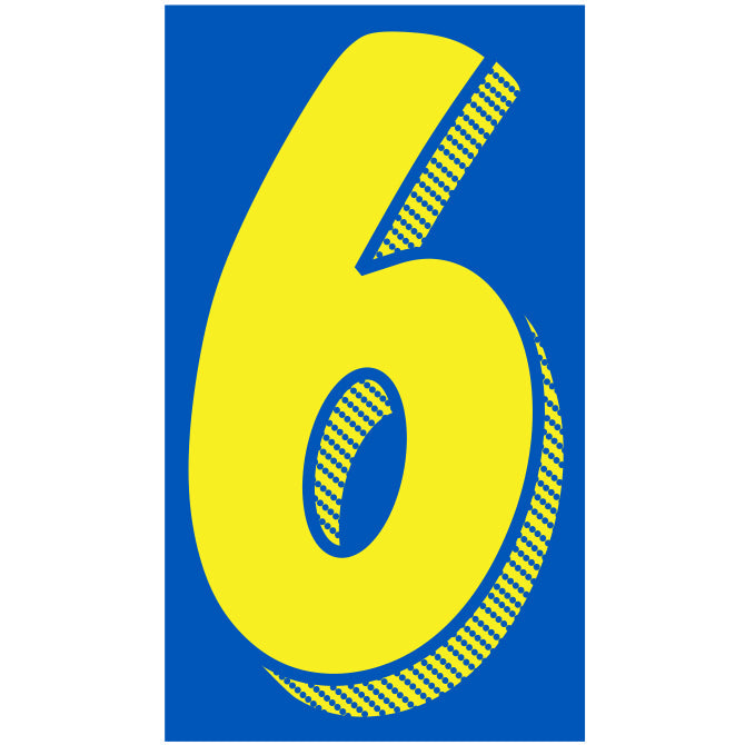 Yellow & Blue Number Stickers - 11-1/2"