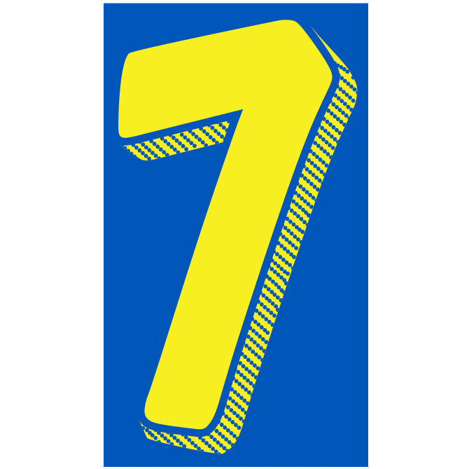 Yellow & Blue Number Stickers - 11-1/2"
