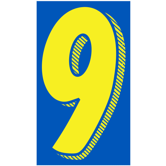 Yellow & Blue Number Stickers - 11-1/2"