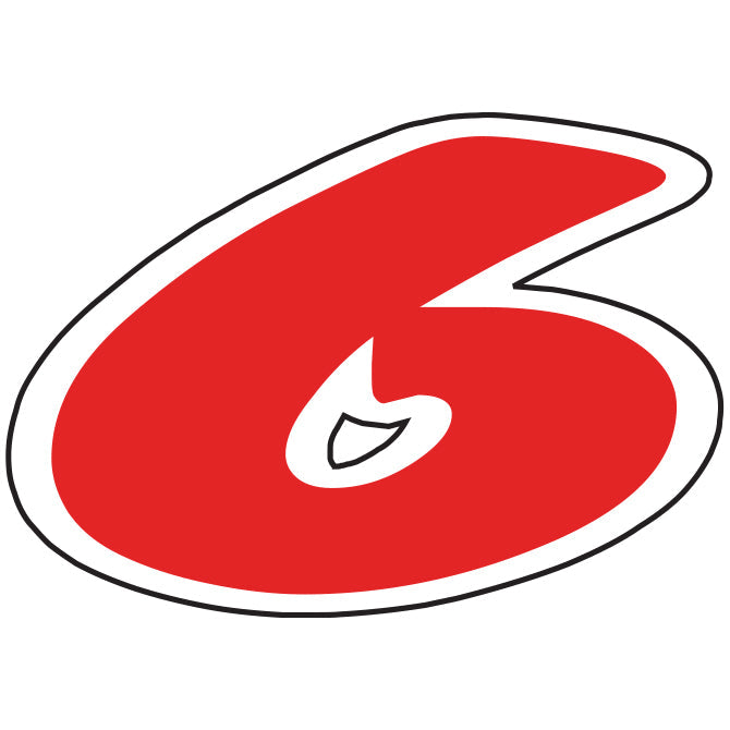 6-1/4" Red & White Die Cut