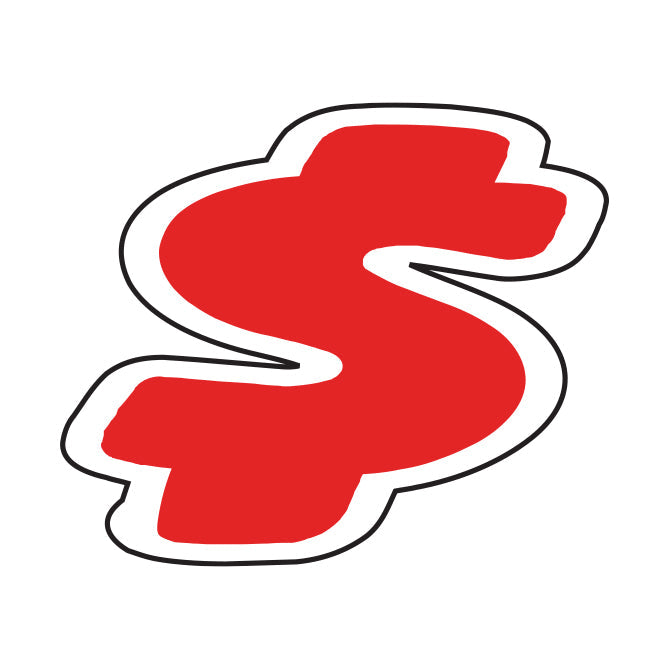 6-1/4" Red & White Die Cut