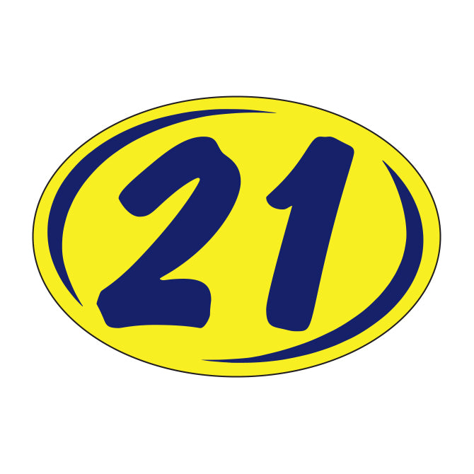 Small Oval Years - Window Sticker