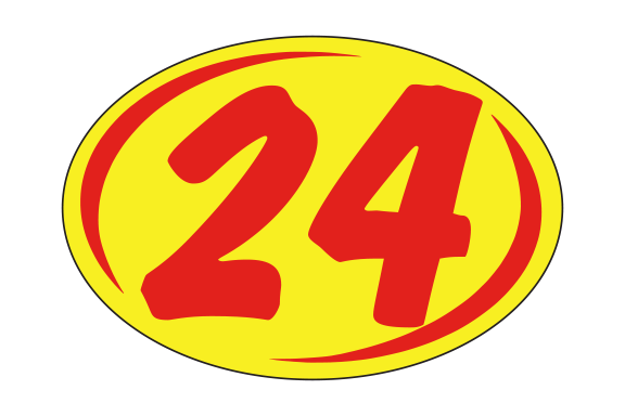 Small Oval Years - Window Sticker