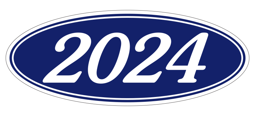 Oval Year Window Sticker